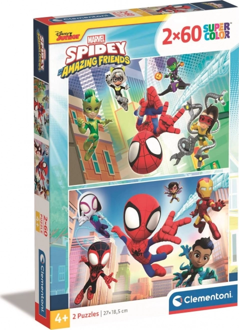 Puzzle 2×60 pezzi Spidey e i suoi fantastici amici