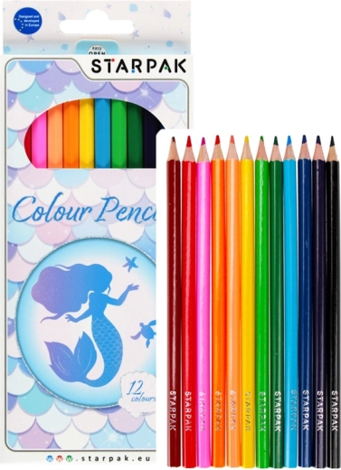 Matite colorate sirena – set da 12 colori