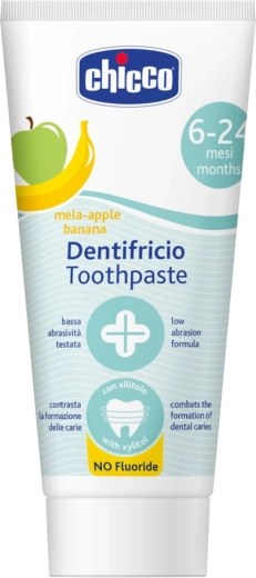 Chicco dentifricio bambini mela–banana senza fluoro 50 ml (6–24 mesi)