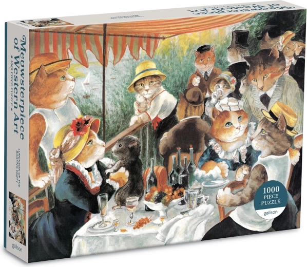 Puzzle Galison Colazione dei canottieri con gatti 1000 pezzi