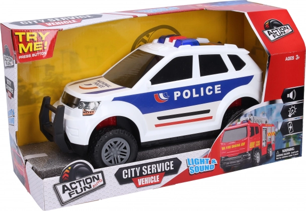 Auto della polizia a retrocarica con effetti luminosi e sonori 31 cm