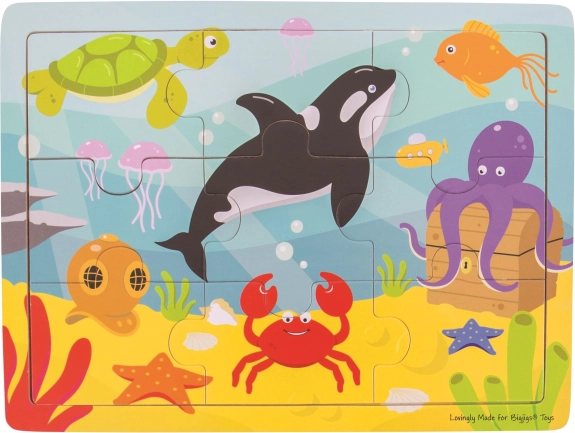 Puzzle in legno di creature marine per bambini
