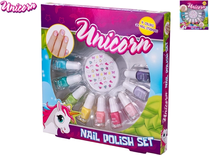 Set per unghie per bambini Unicorn con adesivi