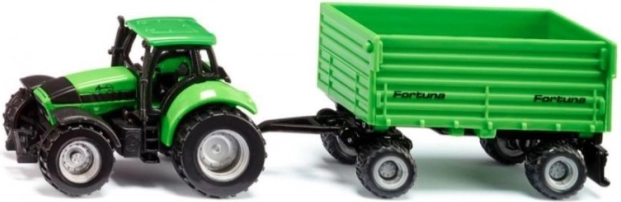 Siku Trattore Deutz-Fahr con rimorchio a due assi Fortuna