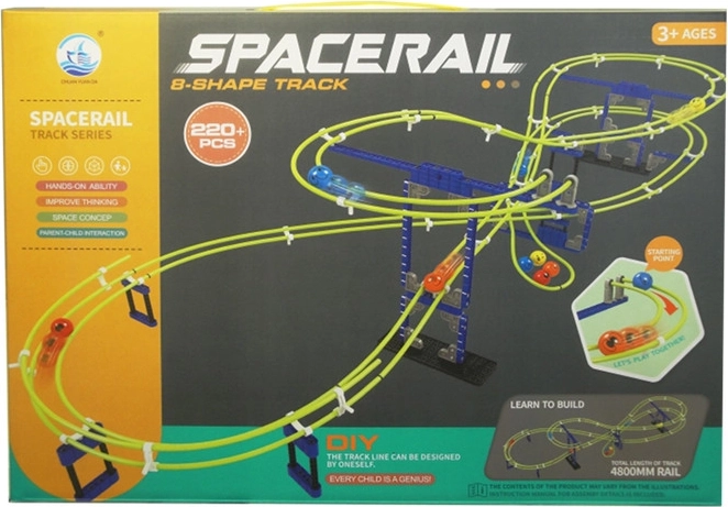 Pista a biglie a due livelli a forma di otto