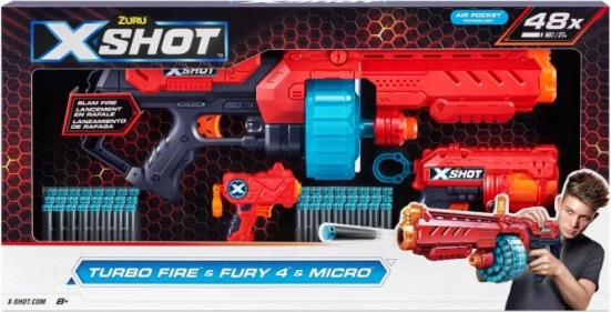 Set di blaster X-Shot Excel Turbo Fire + Fury 4 + Micro