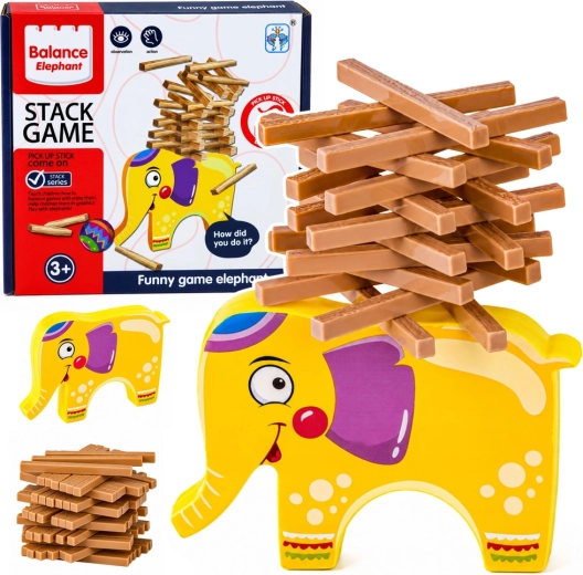 Elefantino equilibrante – gioco di abilità Stack Game costruisci la torre (60 pezzi)