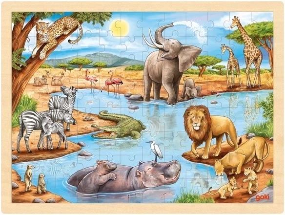 Puzzle in legno Savana africana 96 pezzi Goki