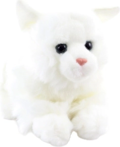 gatto di peluche bianco sdraiato 20 cm eco‑friendly