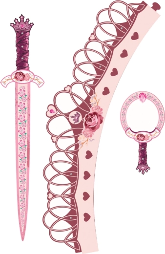 Spada e scudo in schiuma con unicorno per principesse