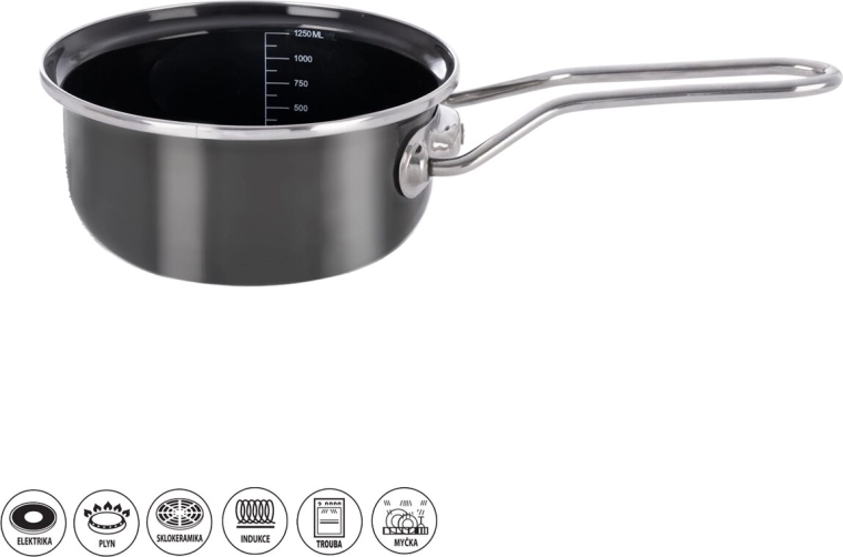 Casseruola smaltata METALIC con bordo 18 cm