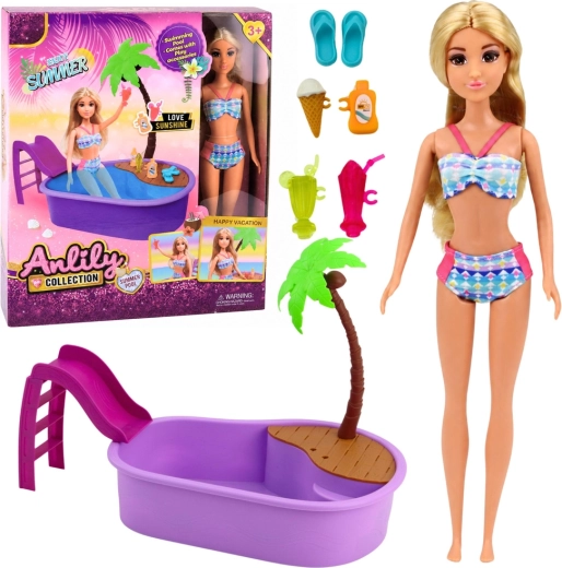 Bambola Anlily con piscina e scivolo