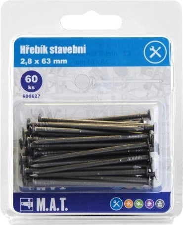 Chiodi da costruzione 63 × 2,8 mm, 60 pz