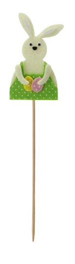 Decorazioni pasquali su stecchino – coniglietto 6 × 9 cm, mix di 3 motivi (12 pz)