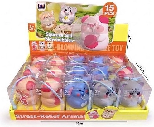 Animaletto antistress in vinile con bolla da 7 cm