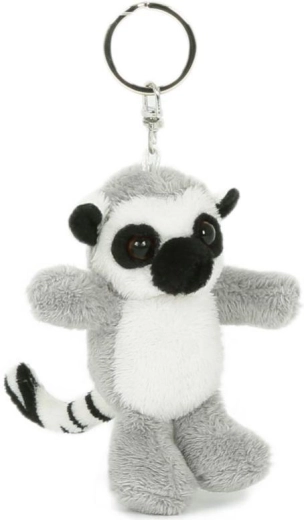 Portachiavi in peluche lemure catta 7 × 8 cm