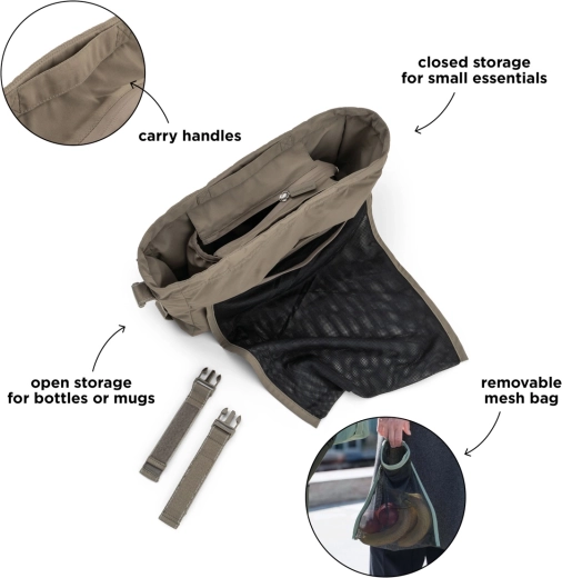 Organizer per passeggino Done by Deer, grigio-marrone