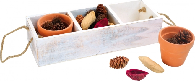 small foot scatola decorativa con materiali naturali