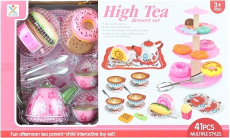 Set da tè con stoviglie in latta