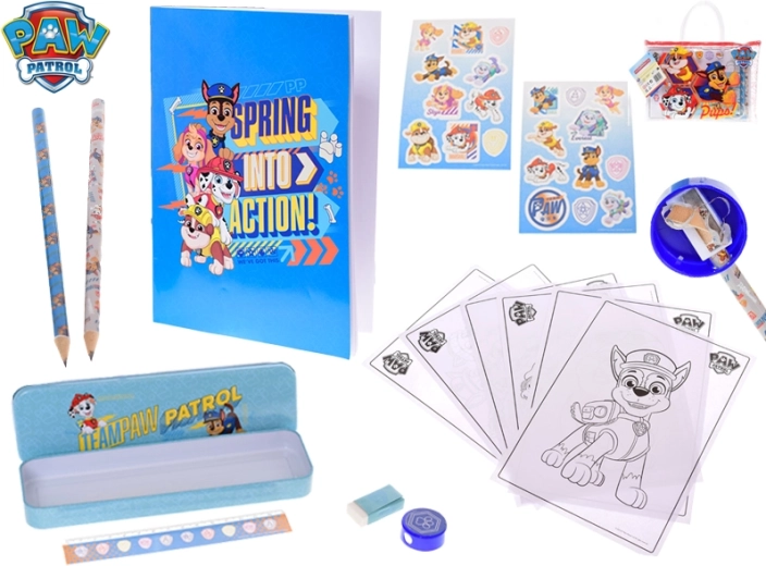 Paw Patrol set da disegno con sketchbook e astuccio in borsa