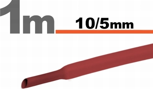 Guaina termorestringente rossa 10/5 mm