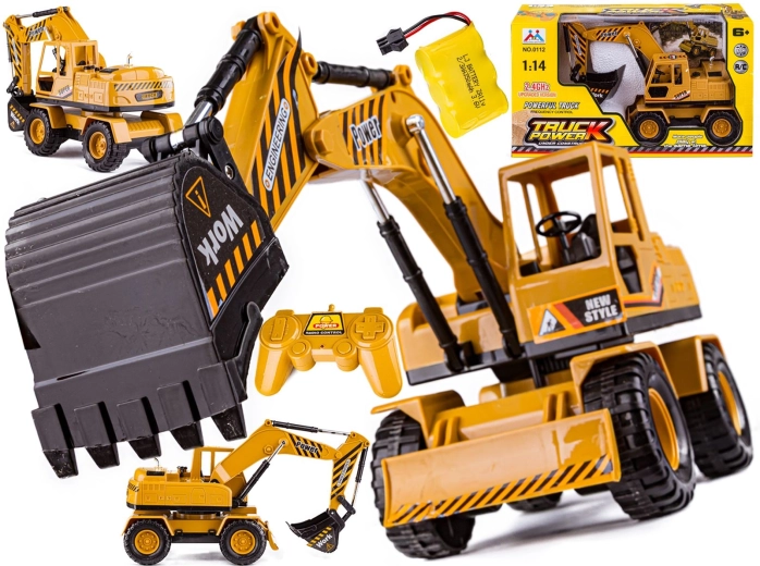 Escavatore da cantiere telecomandato con lama RC 1:14 2,4 GHz - 1 pezzo