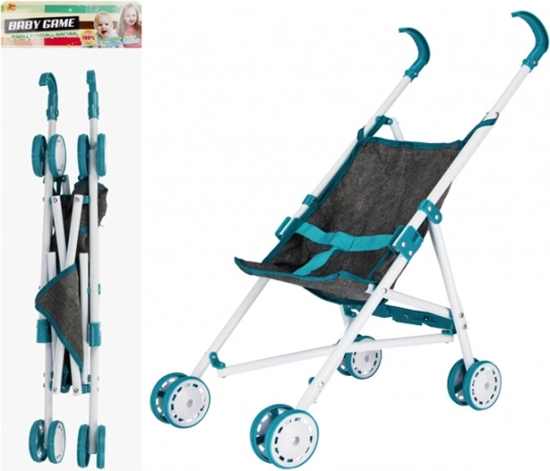 Passeggino blu per bambole