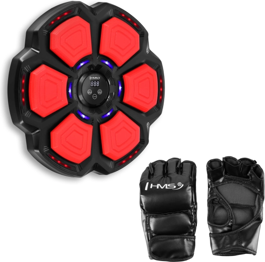 Bersaglio elettronico da boxe HMS con LED, Bluetooth e guanti