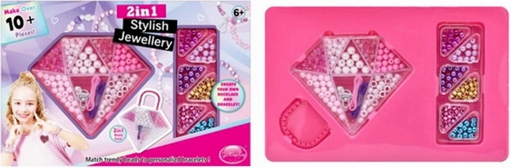 Perline colorate per creare gioielli in scatola a forma di diamante