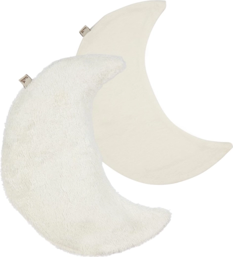 Cuscino termico rilassante Timboo a forma di luna Moon Daisy White