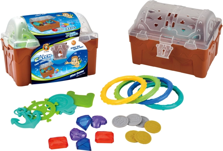 Gioco subacqueo: scrigno del tesoro (set da 21 pezzi)