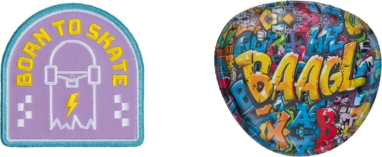 Badge intercambiabili BAAGL Baaglies – 2 pz, Skate Park Wall
