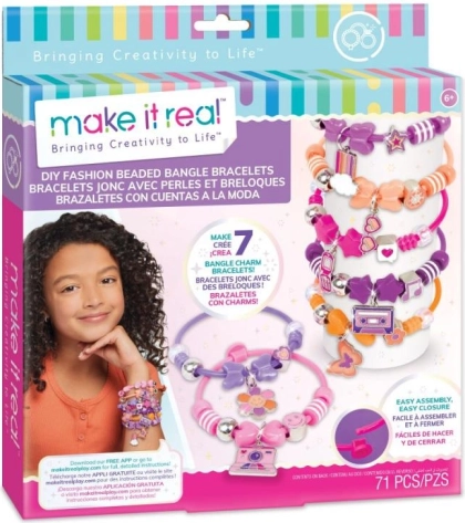 Set creativo per realizzare braccialetti di plastica con ciondoli per bambini