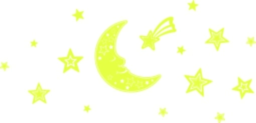 Adesivi 3D luminosi da parete – luna e stelle