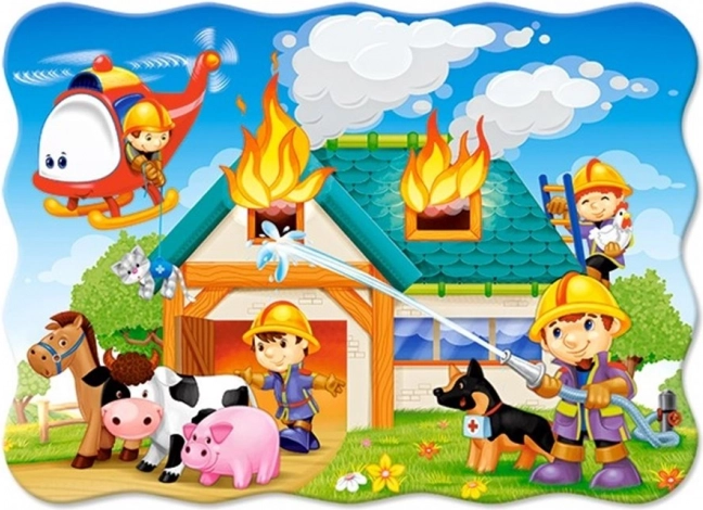 Puzzle Stazione dei Vigili del Fuoco in Azione 30 Pezzi