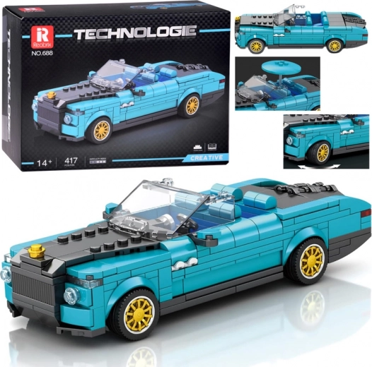 Set Technic – cabriolet retrò blu con cerchi dorati, 417 pezzi