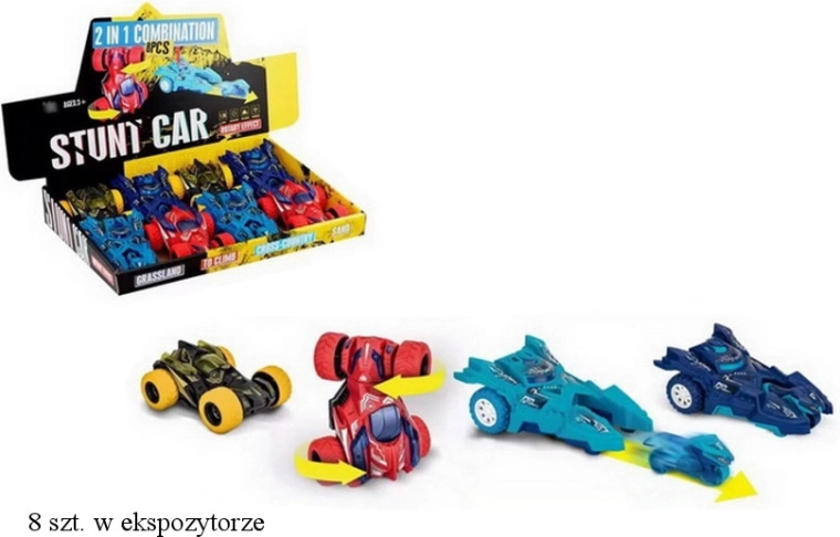 Macchinina acrobatica con asse rotante o lanciagranate