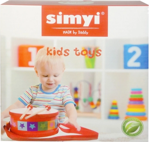 Tamburo per bambini con bacchette e tracolla