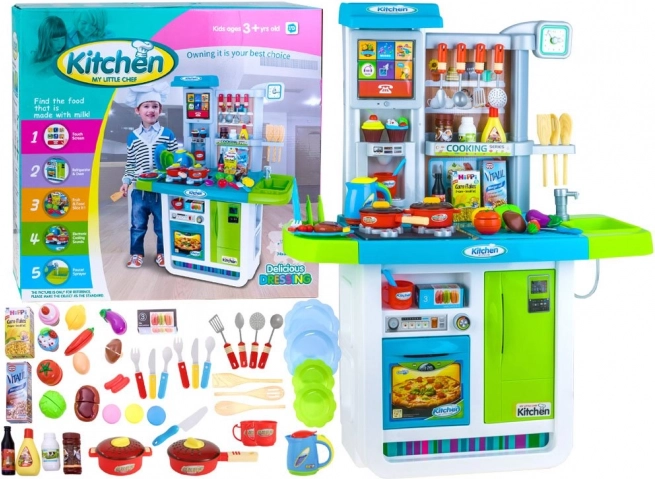 Cucina giocattolo interattiva per bambini con frigorifero e accessori – Frigorifero