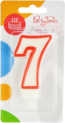 Candela di compleanno numero 7 rossa