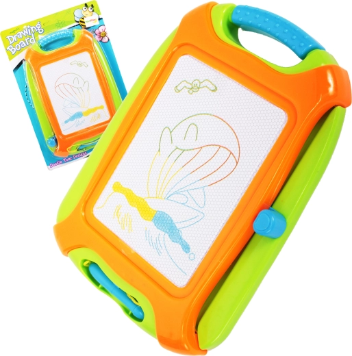 Lavagna magnetica colorata per disegno con cancellazione 26,5 × 18,5 cm con manico