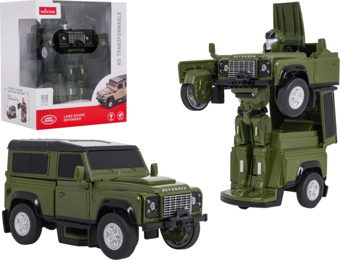 Auto e robot trasformabile 2 in 1 Land Rover Defender RASTAR verde