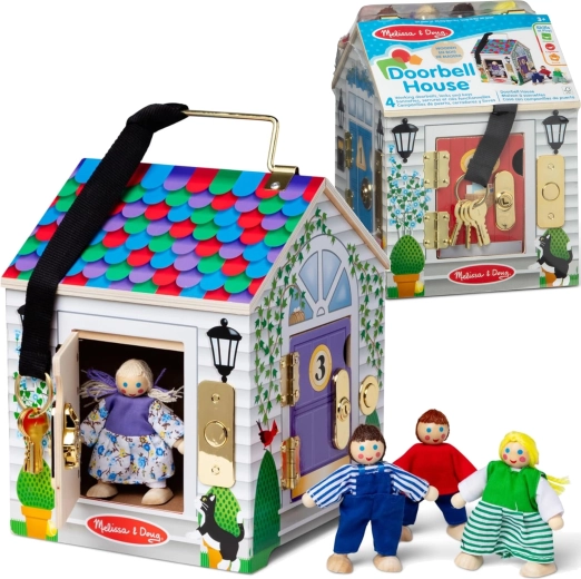 Casetta di legno con campanelli alle porte MELISSA & DOUG Doorbell House