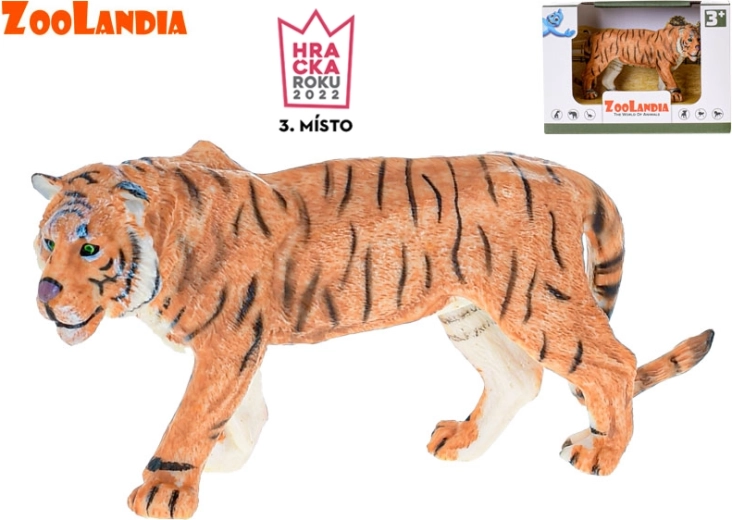 Figura di tigre in plastica 15 cm ZOOLANDIA in scatola
