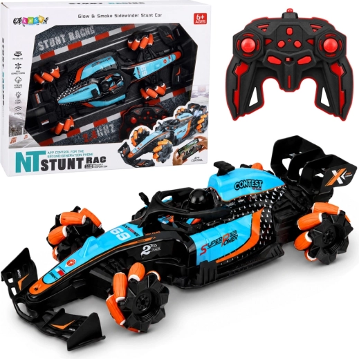 Auto RC da corsa acrobatica 4WD 1:10 con effetto fumo e rotazione a 360°