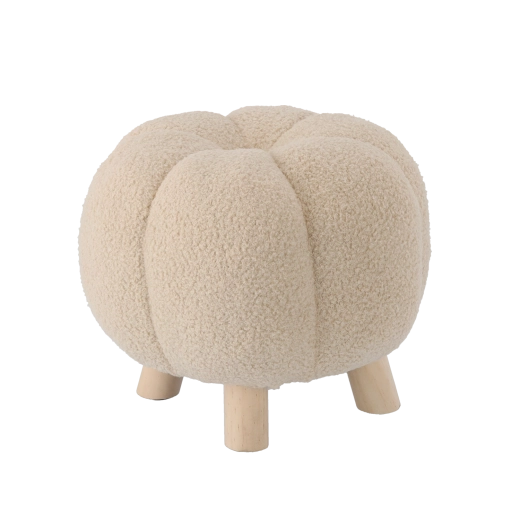 Pouf decorativo beige 32 × 30 cm