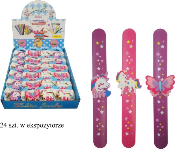 Bracciale auto-scatto con unicorno o farfalla