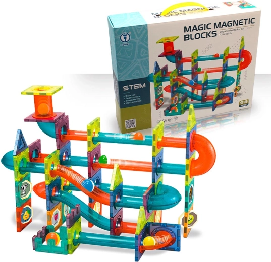 Pista a biglie magnetica – set di costruzione 96 pezzi