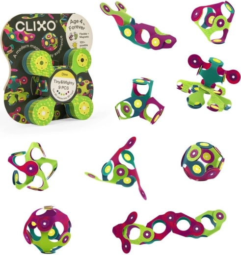 Costruzioni magnetiche Tiny & Mighty – dinosauri, 9 pezzi