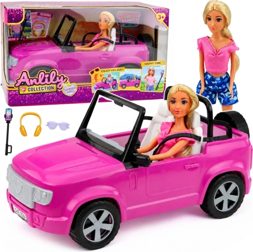 Bambola Anlily in cabriolet con accessori